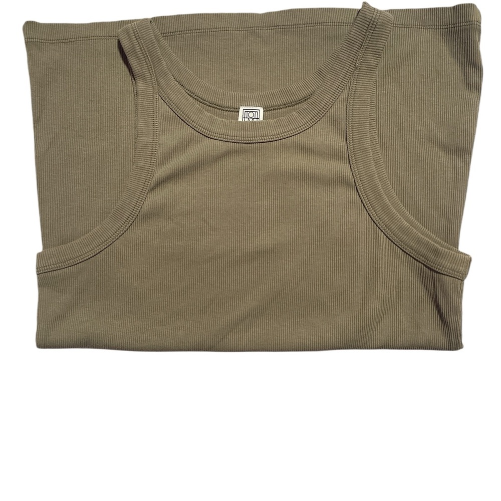 TOTEME Espera Rib Tank Top in Olive Green
